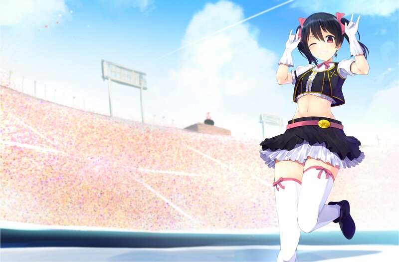 Anime Girl in Stadium — Blue