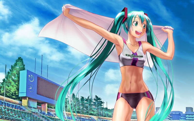 Anime Girl in Stadium