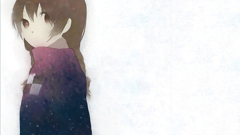 anime girl in starry cloak