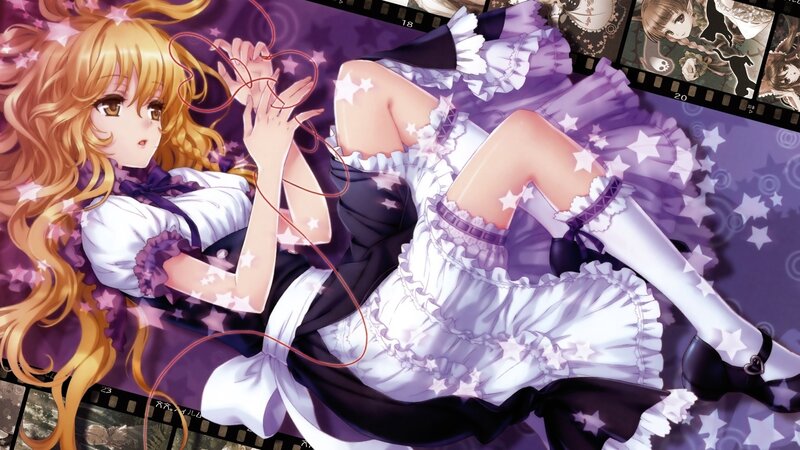 anime girl in starry dress