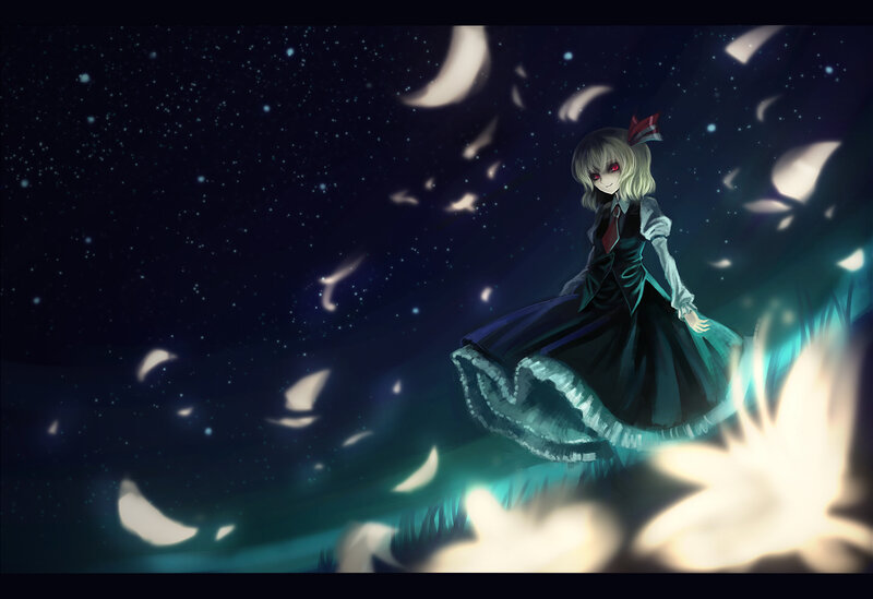 anime girl in starry night