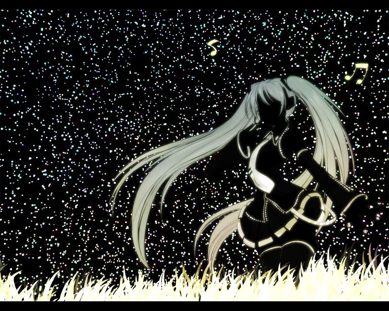 anime girl in starry night