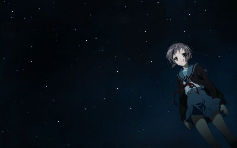 anime girl in starry night