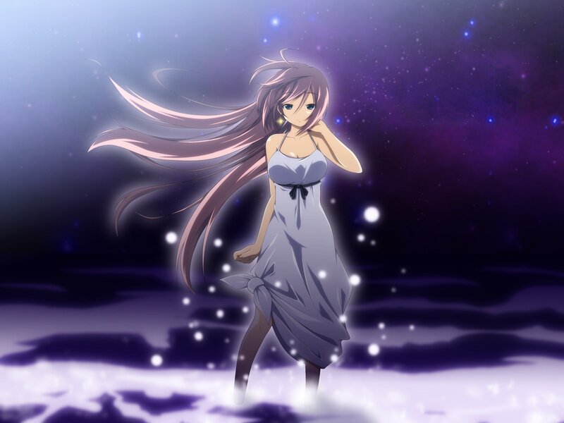 anime girl in starry night