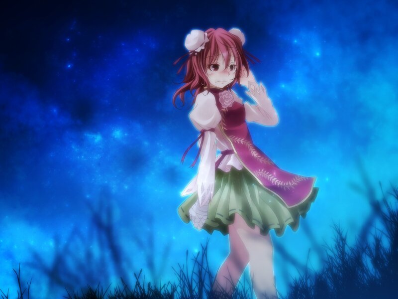 anime girl in starry night