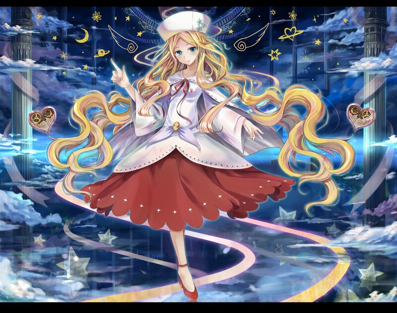anime girl in starry night