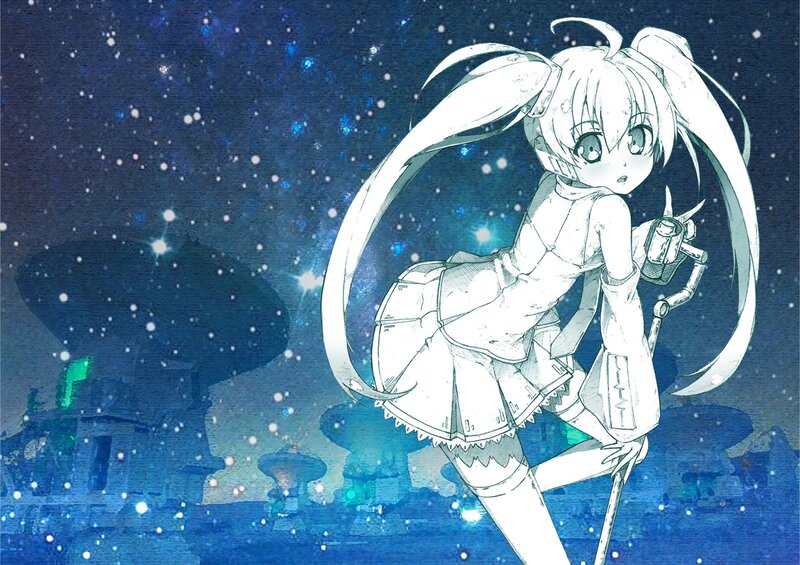anime girl in starry night