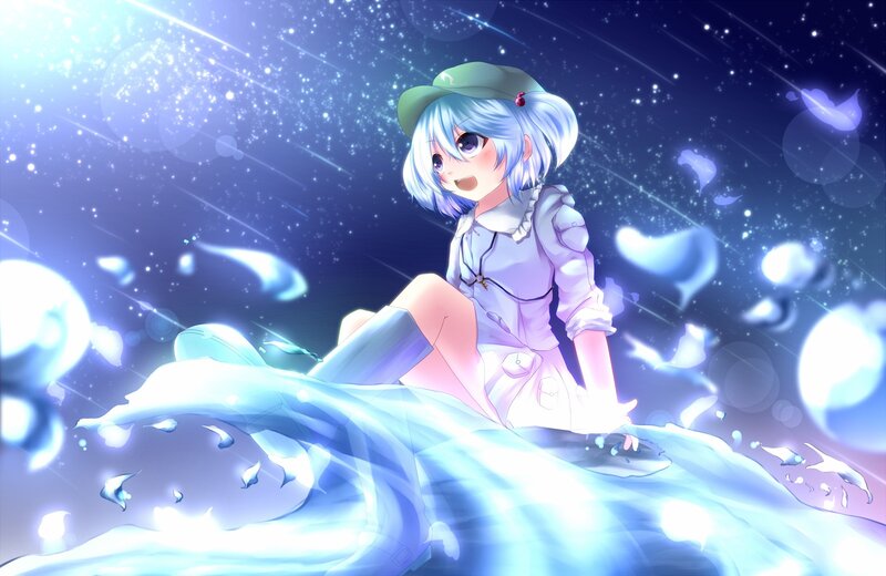 anime girl in starry night