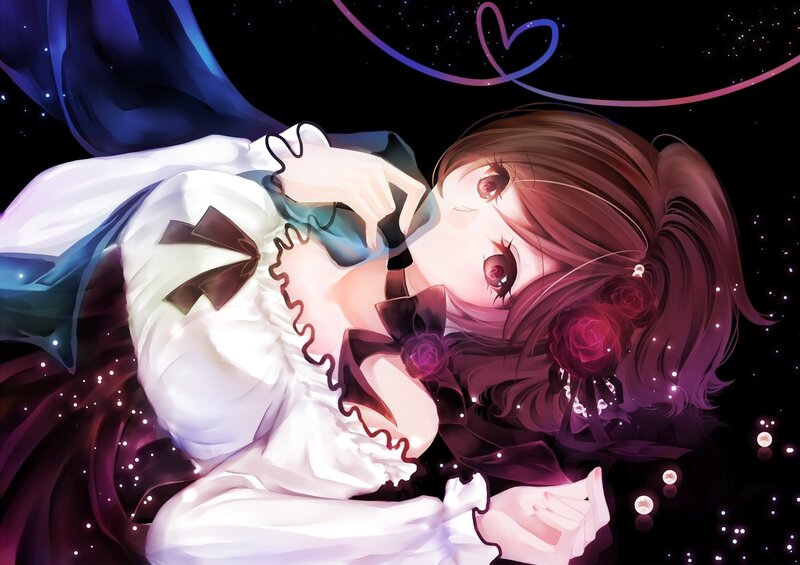 Anime girl in starry night