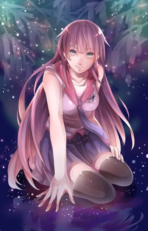 anime girl in starry night