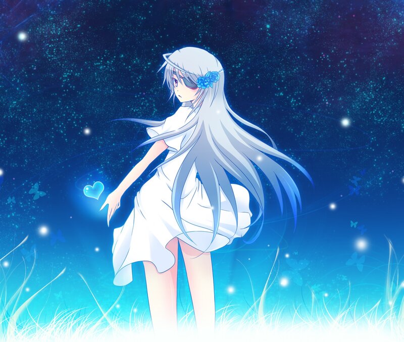anime girl in starry night