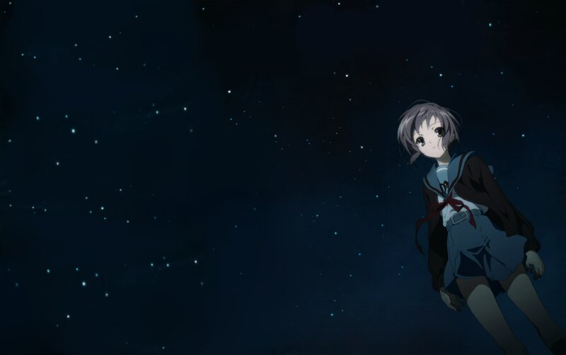 anime girl in starry night
