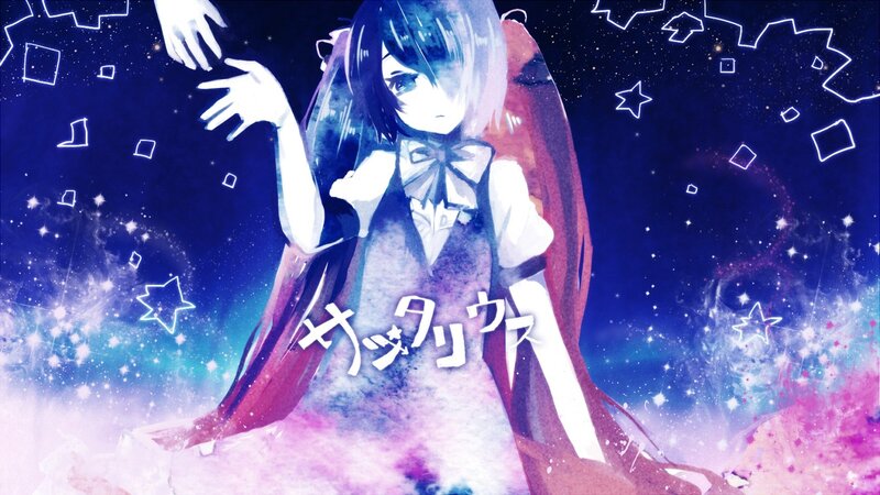 anime girl in starry sky