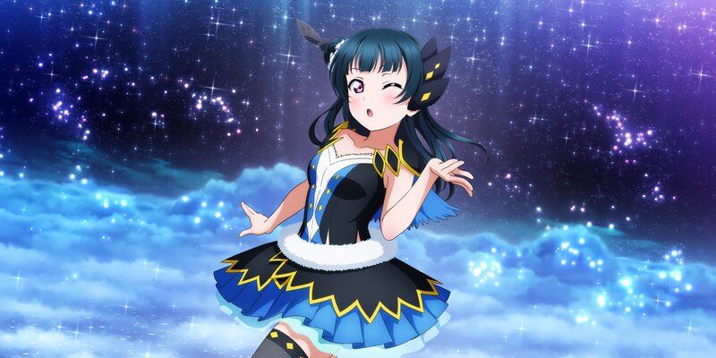 Anime Girl in Starry Sky — Blue, Dreamy, Night, Stars