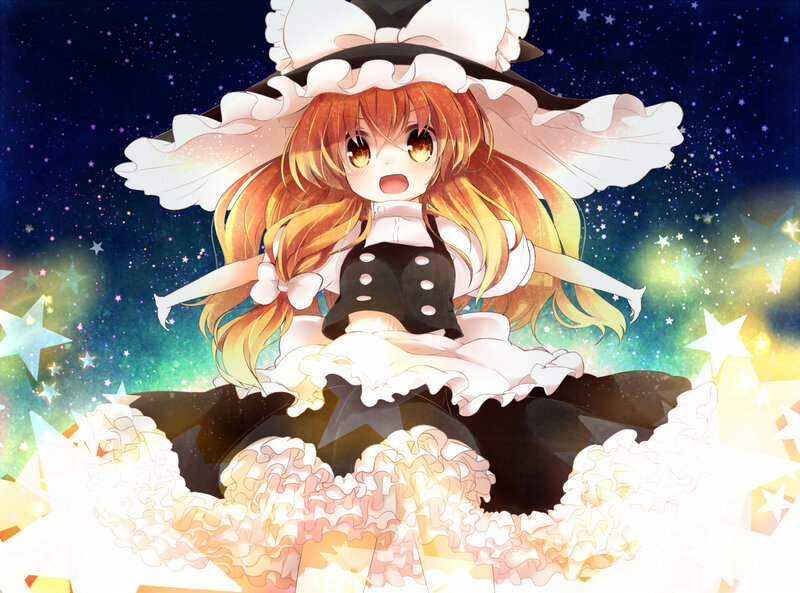 Anime Girl in Starry Sky — Blue, Magical