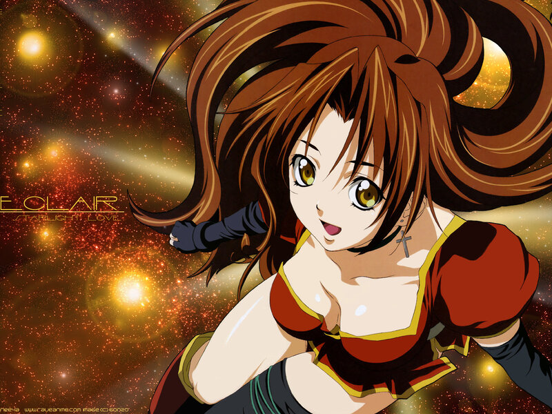 Anime girl in starry space