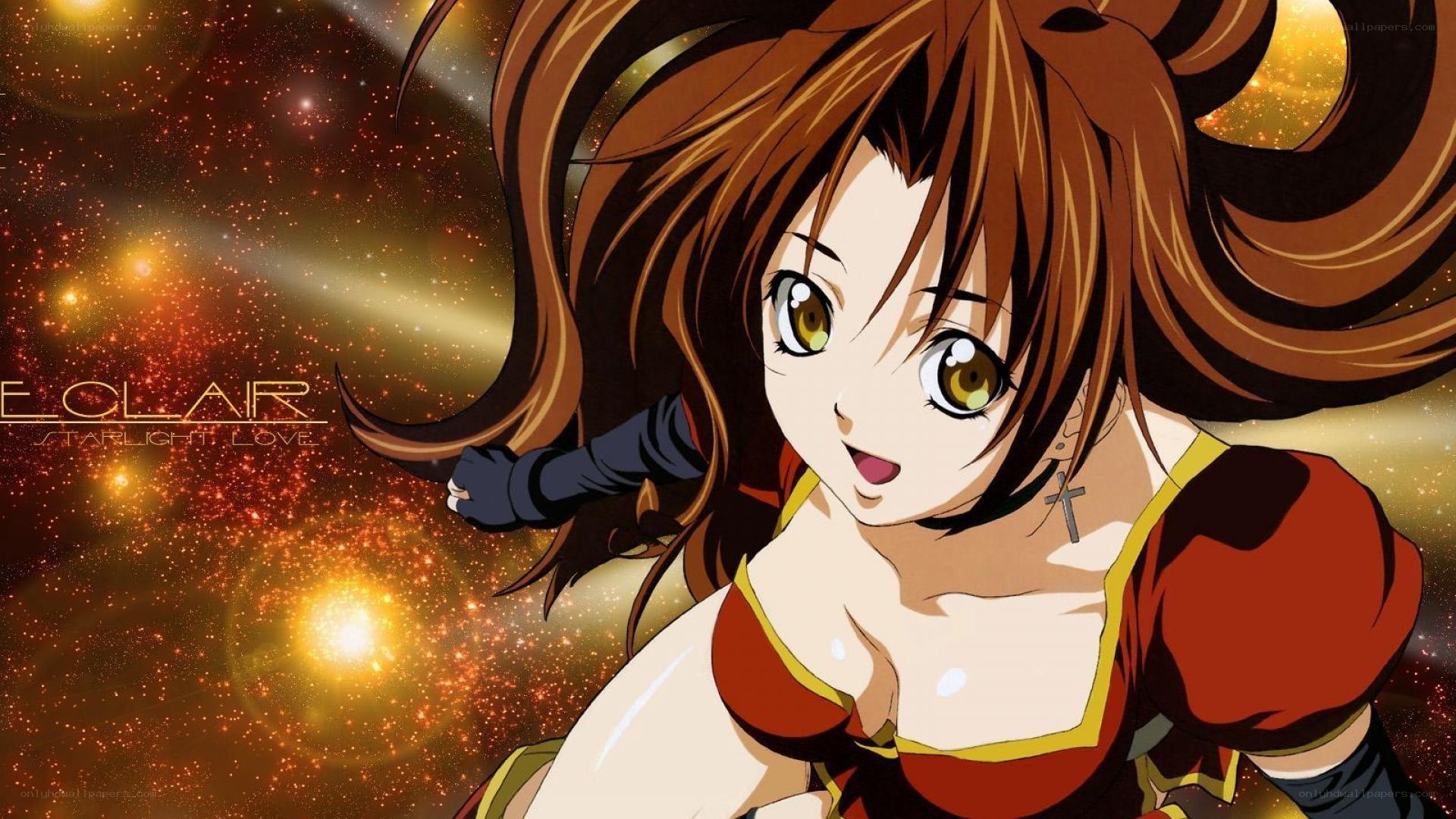 anime girl in starry space