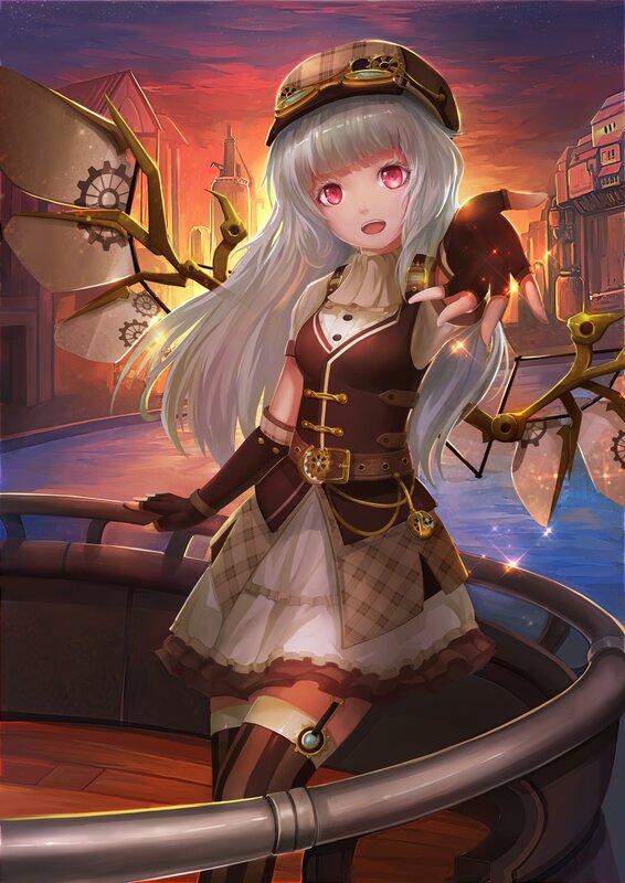 Anime Girl in Steampunk Outfit — Red