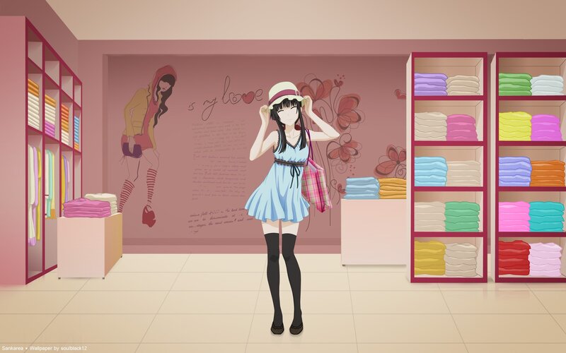 Anime Girl in Store — Pink