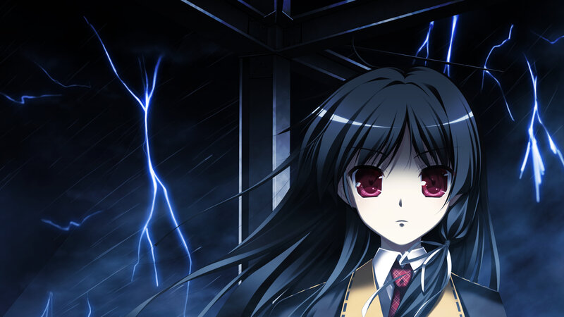 Anime Girl in Storm — Black
