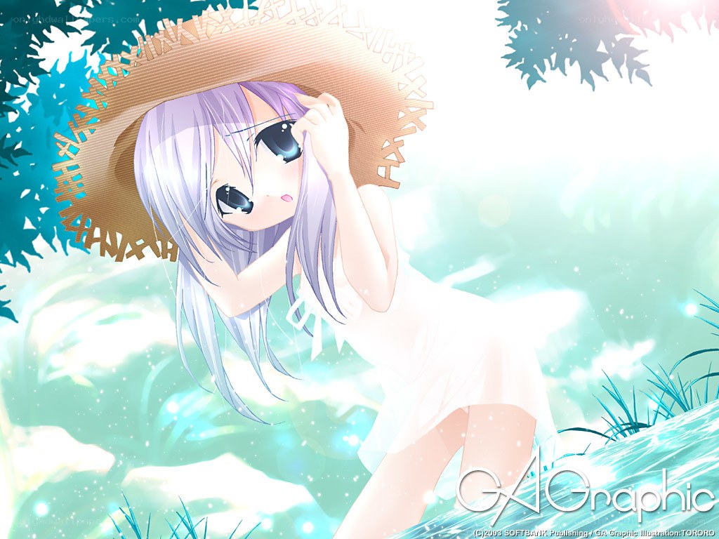 Anime girl in straw hat