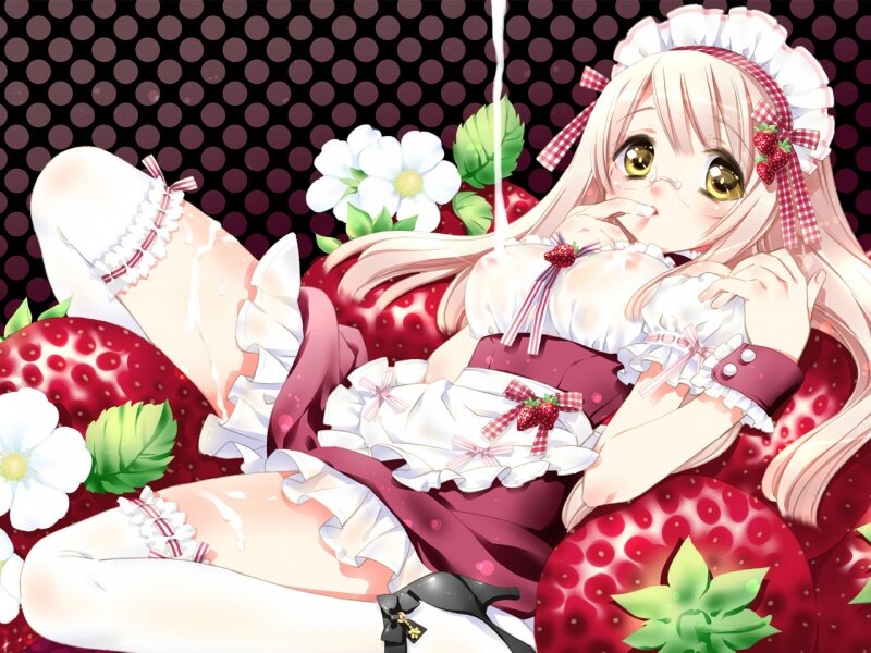 Anime Girl in Strawberry Field