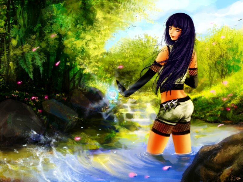 Anime Girl in Stream — Green