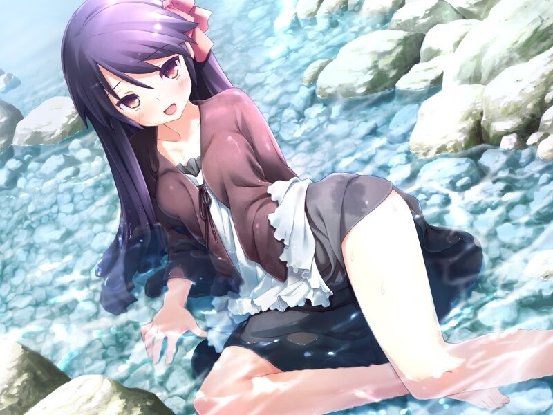 Anime Girl in Stream — Purple