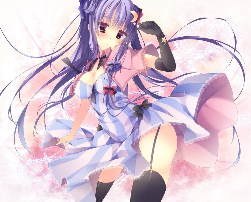 anime girl in striped dress