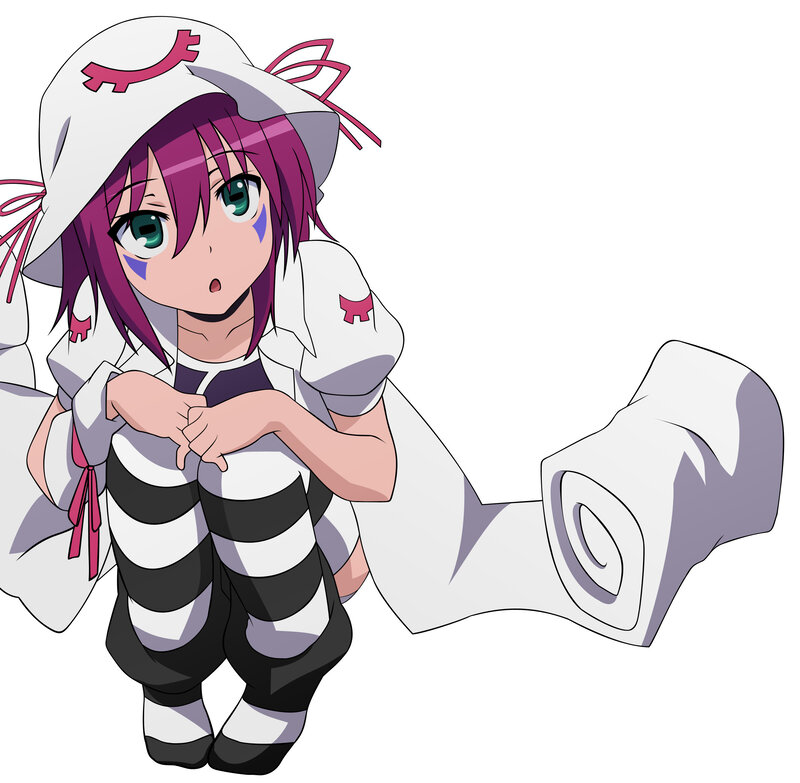 anime girl in striped outfit