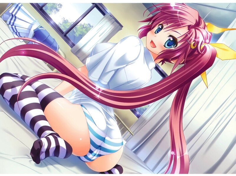 anime girl in striped socks