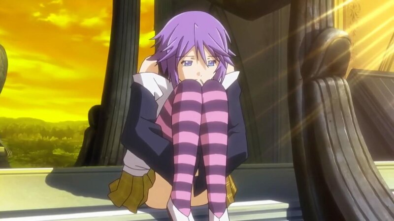 anime girl in striped socks