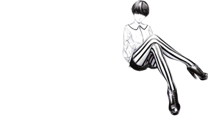 Anime Girl in Striped Tights