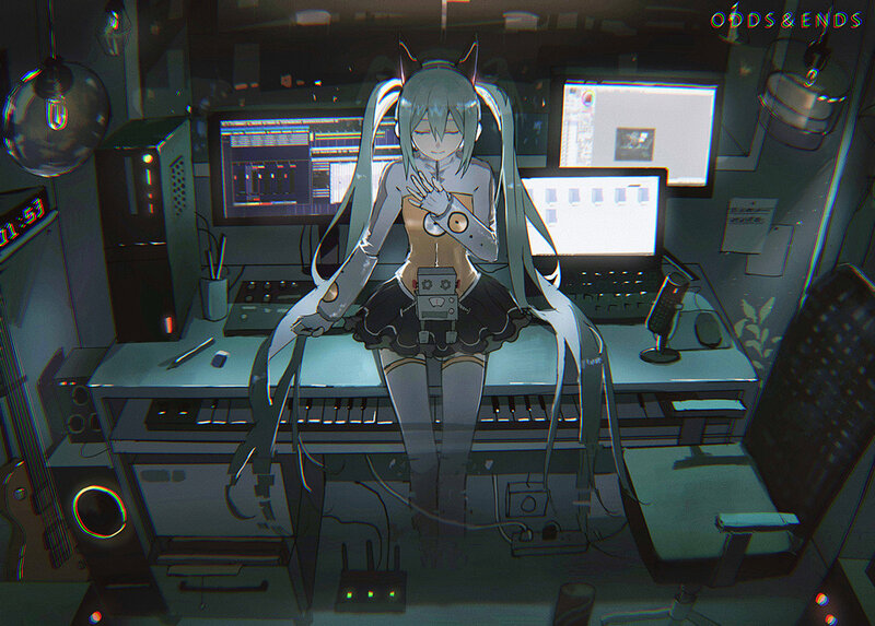 Anime Girl in Studio — Blue