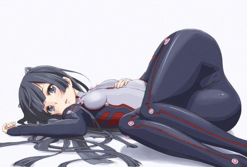Anime Girl in Suit — Black, Calm
