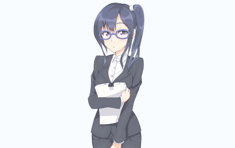 Anime Girl in Suit — Gray