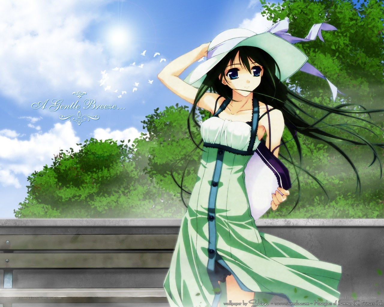 Anime girl in summer dress