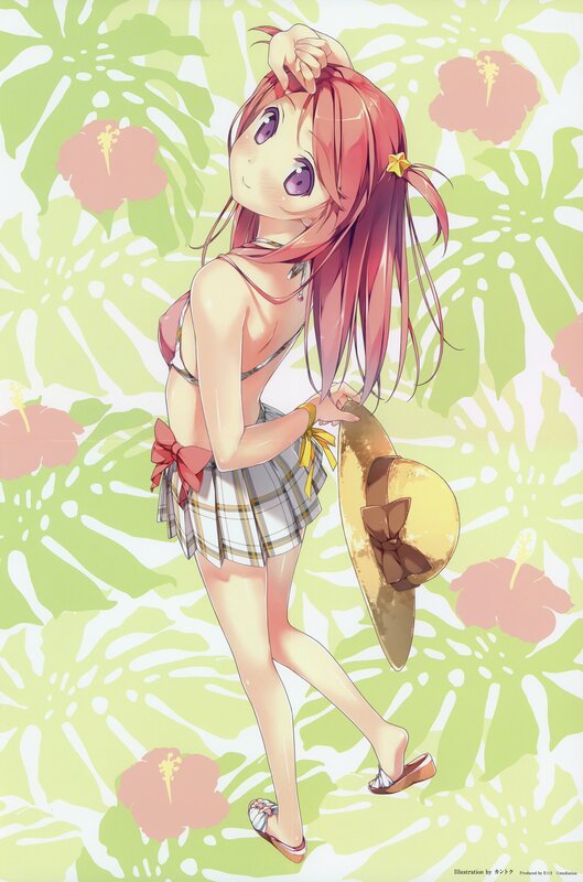 Anime girl in summer outfit