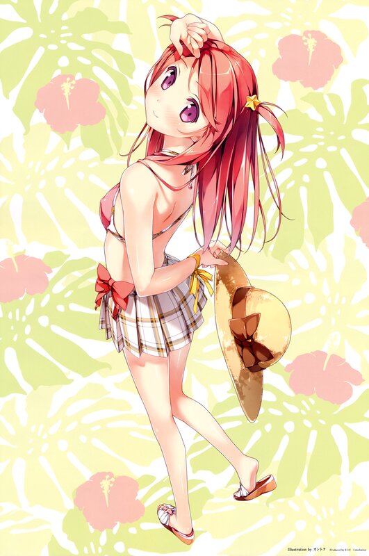 Anime girl in summer outfit