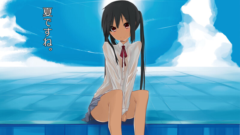 Anime girl in summer school uniform