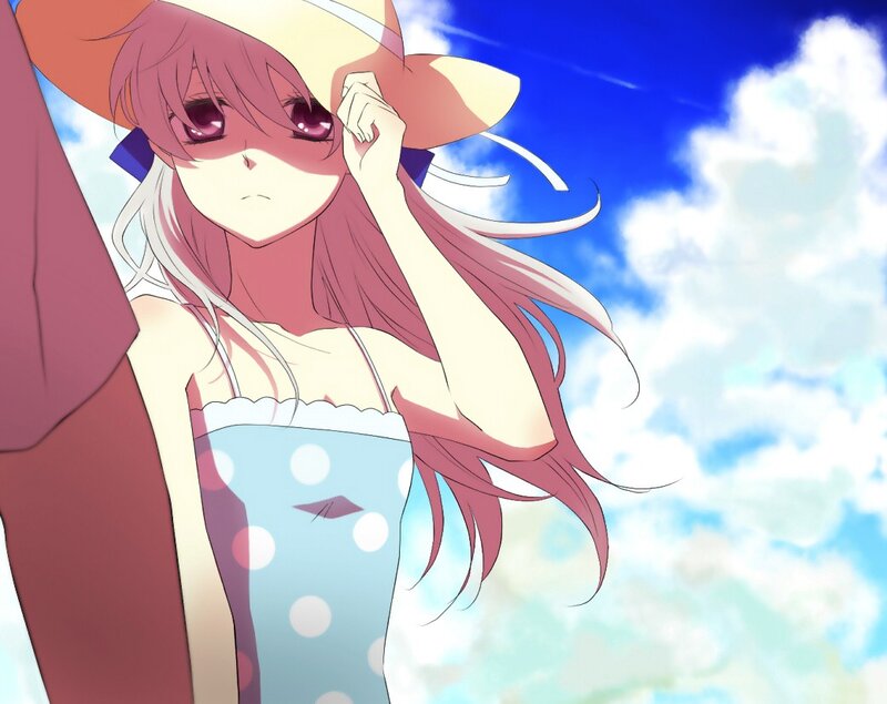 anime girl in sun hat