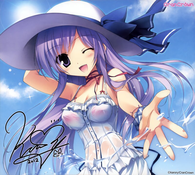 anime girl in sun hat