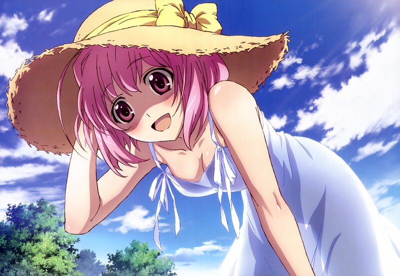 anime girl in sun hat