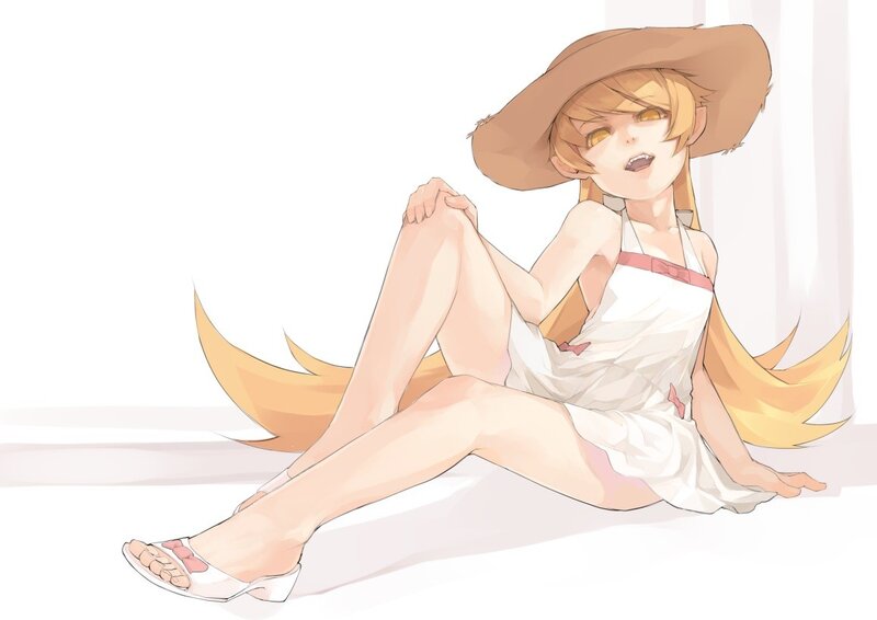 anime girl in sun hat