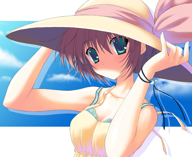 anime girl in sun hat