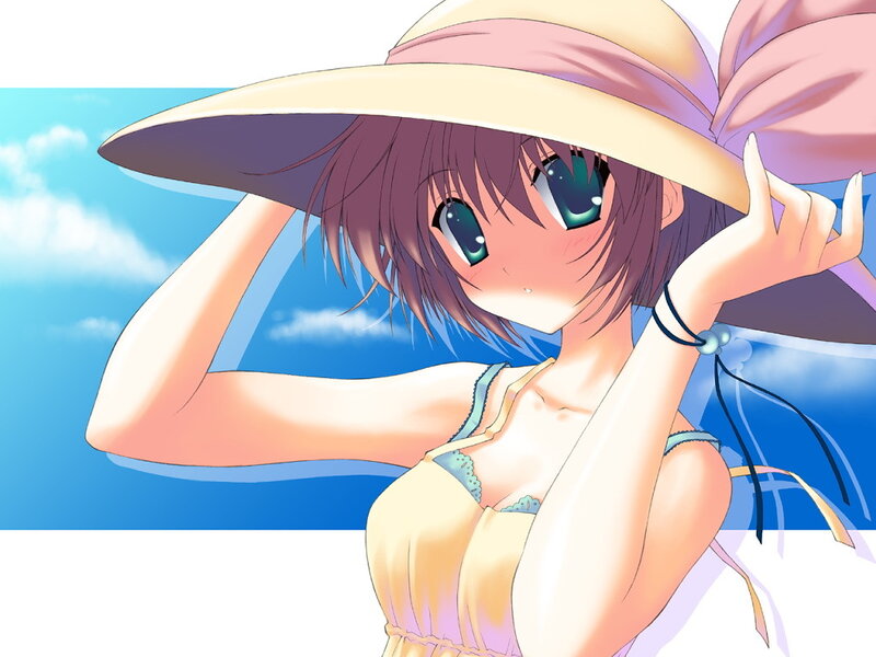anime girl in sun hat