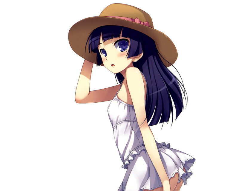 anime girl in sun hat
