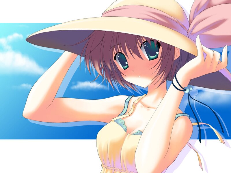 anime girl in sun hat