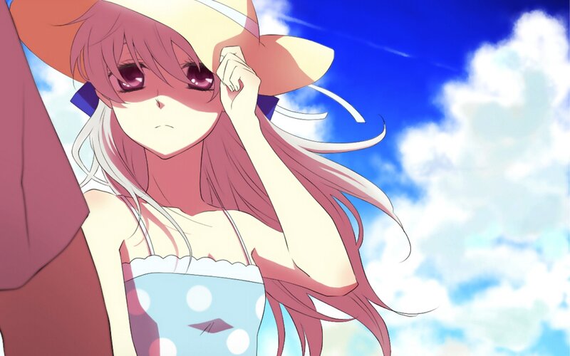 anime girl in sun hat
