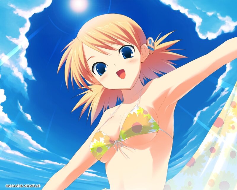 anime girl in sunflower bikini